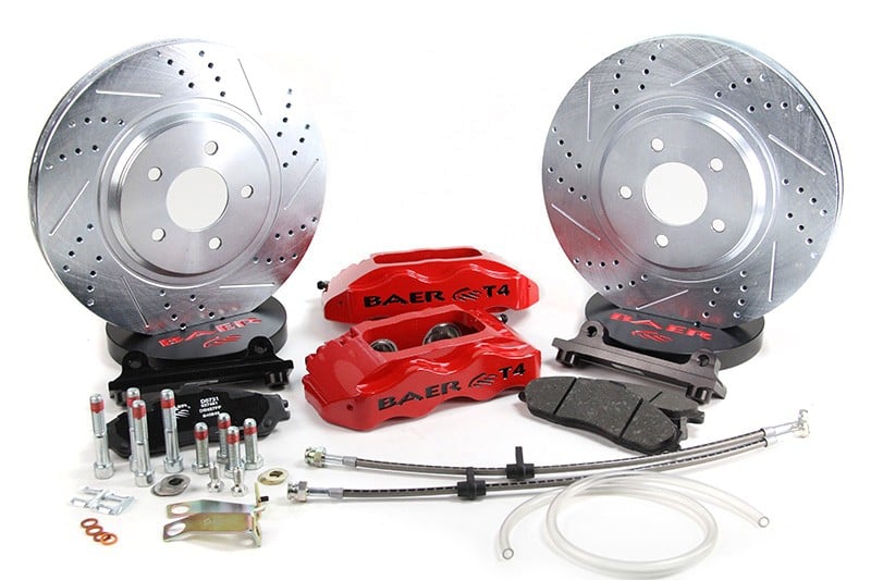 2 4 Rotors SN95 Quiet Low Dust CCK12287 FRONT Powder Coated Red Ceramic Pads Performance Kit Calipers + 2 